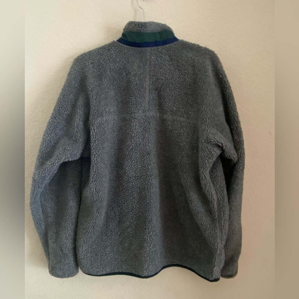 Patagonia Mens Large 90s PEF Deep Pile Fleece Zip Jacket M Gray USA Made Retro X - Picture 2 of 7